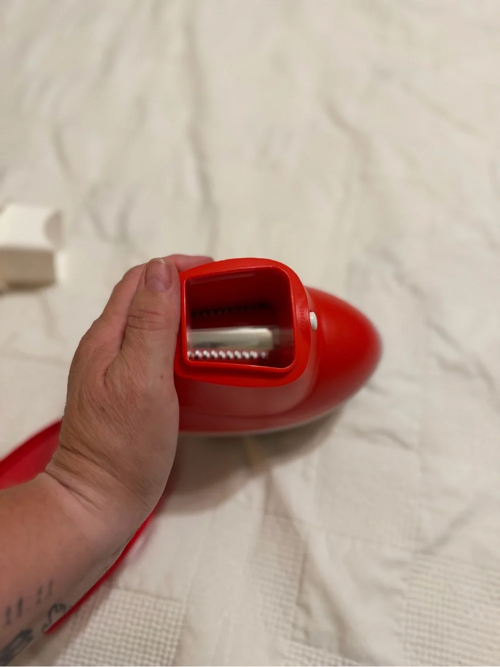 Tupperware Red and White Mini Cheese Mill